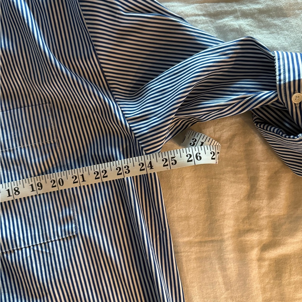 Madewell Navy and White Pinstripe Shirt - Picture 9 of 9